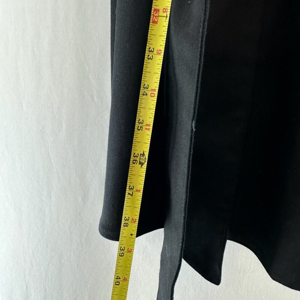 Betabrand Wrap Jacket Dress Womens M Trench Coat Pockets Belted 3/4 Sleeve Black - Picture 12 of 13